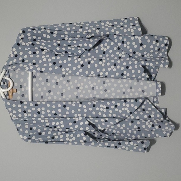 Ellen Tracy Jacket women's size medium Blue White Circles coverup topper‎ - Picture 1 of 15